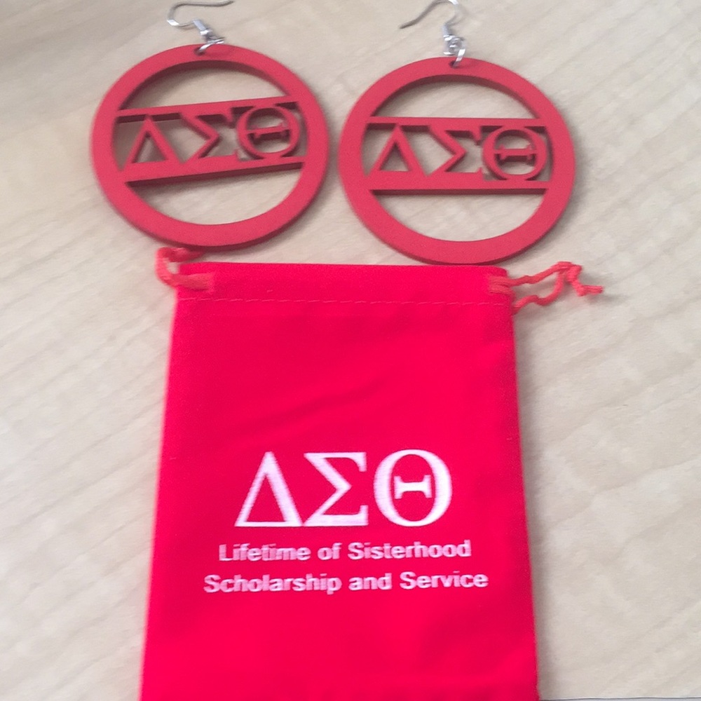 DST Inspired wood earrings w/ pouch